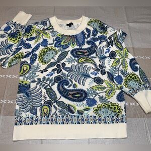 Talbots Blue and White Knit Sweater